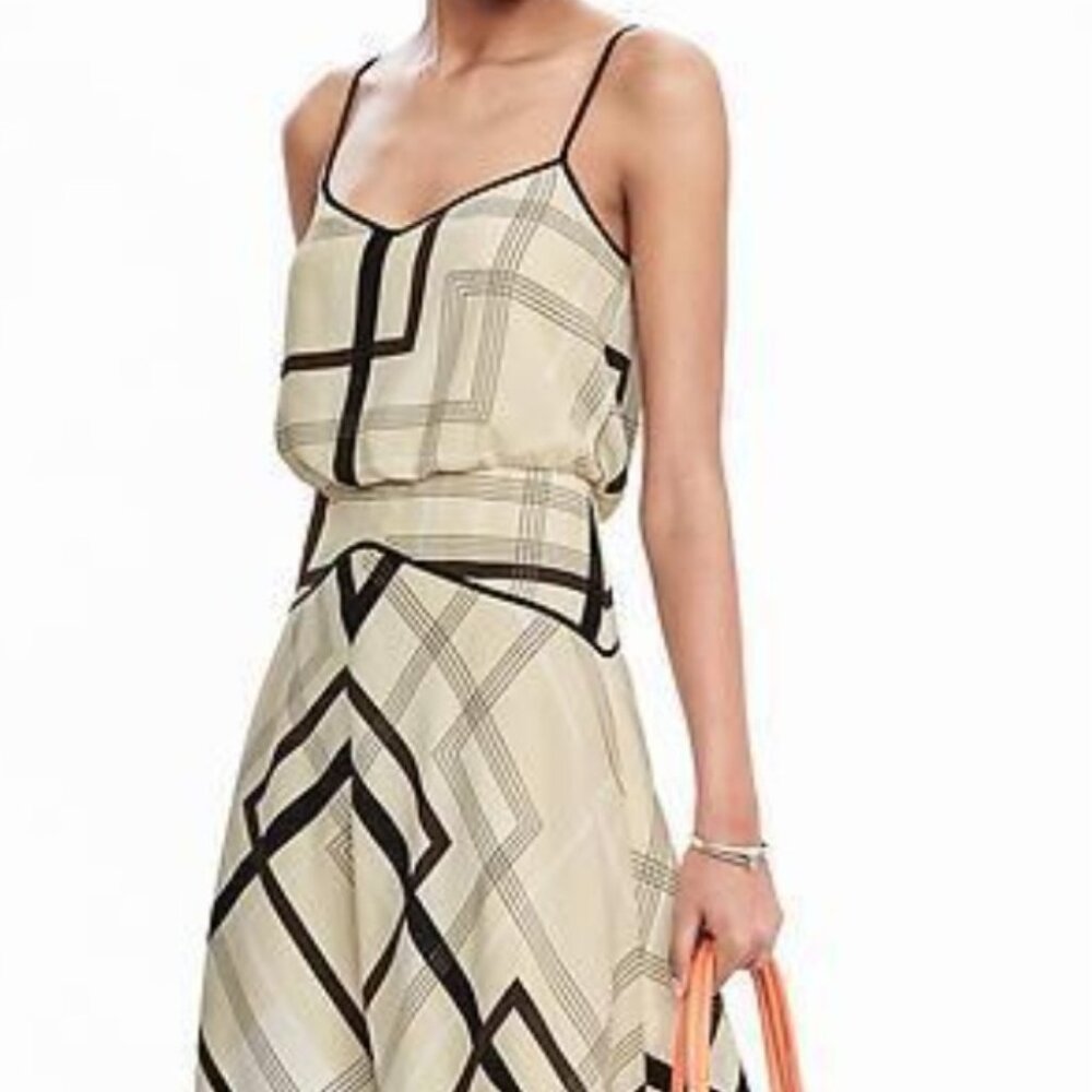Banana Republic plaid vee midi dress